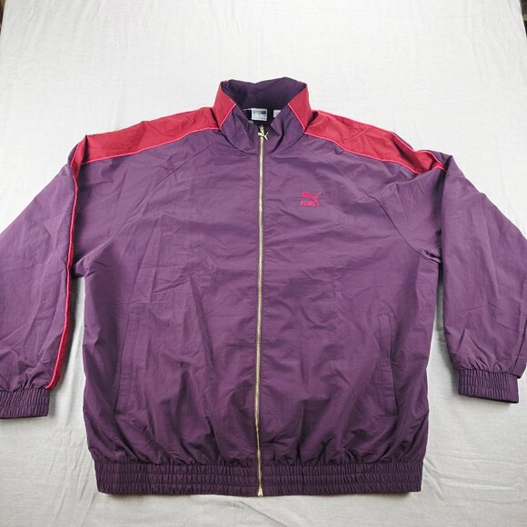 PUMA T7 Play Paris Track Full Zip Jacket Mens Red Casual Athletic Outerwear XL - Picture 1 of 12